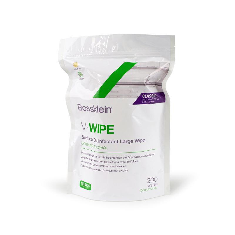 Bossklein V-WIPE Classic Wipes with Alcohol - Refill 200